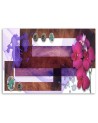 Decorative Canvas painting - Geometric composition with purple orchid | FEEBY