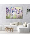 Modern Canvas painting for living room - Purple flowers in a meadow | FEEBY
