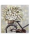 Modern wall art painting - Bouquet of flowers and bicycle | FEEBY