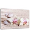 Canvas print - Orchid and stones on sand. Buy now| | FEEBY