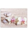 Canvas print - Orchid and stones on sand. Buy now| | FEEBY