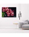 Canvas print for the bedroom - Red Orchid bamboo zen | FEEBY