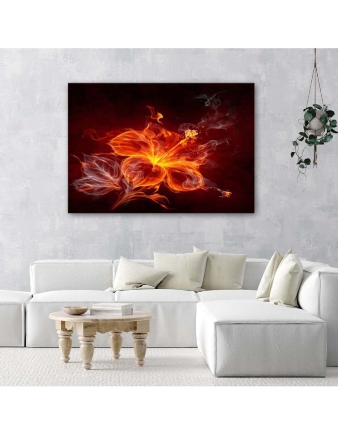 Fiery flower - Canvas print for the living room | FEEBY