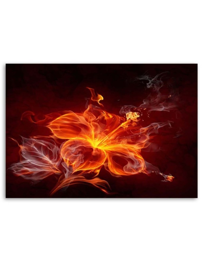 Fiery flower - Canvas print for the living room | FEEBY