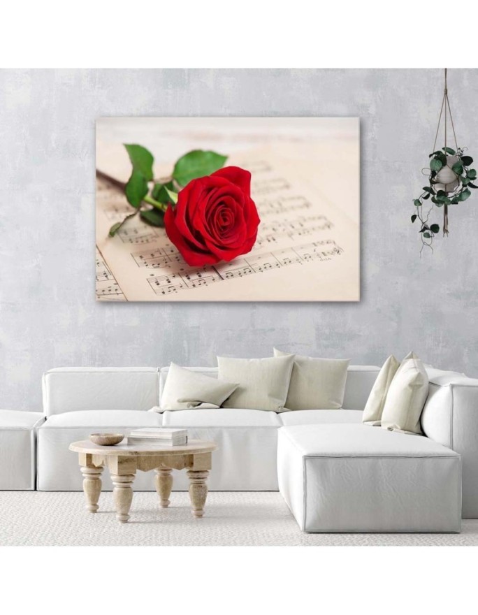 Rose on a note - Canvas print | FEEBY