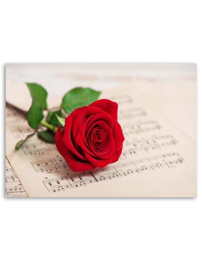 Rose on a note - Canvas print | FEEBY
