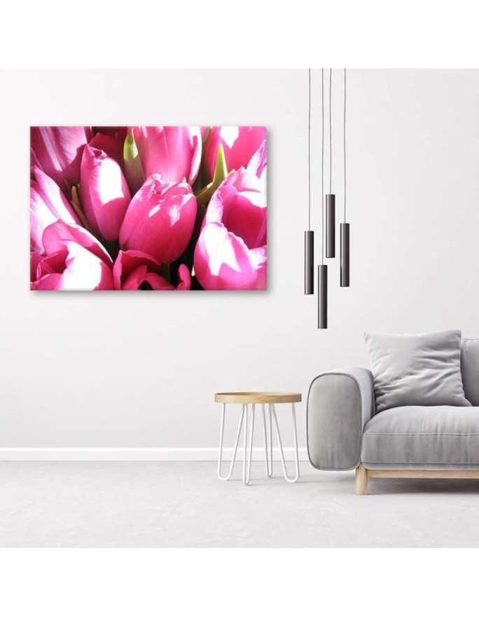 Pink tulip bouquet - Canvas print | FEEBY