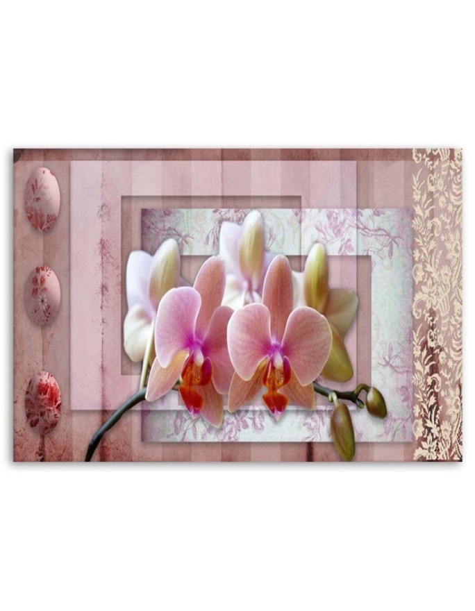 Pink vintage orchid - Modern Canvas painting for living room | FEEBY
