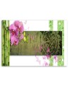 Orchid and bamboos abstract - Modern painting for living room | FEEBY