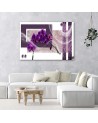 Purple orchid abstract - Modern painting for living room | FEEBY