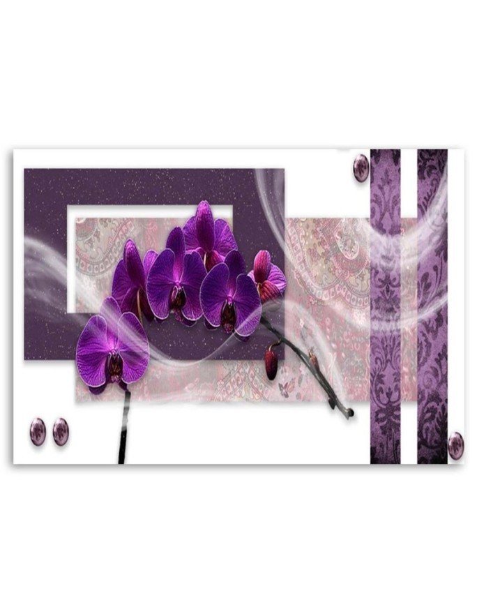 Purple orchid abstract - Modern painting for living room | FEEBY