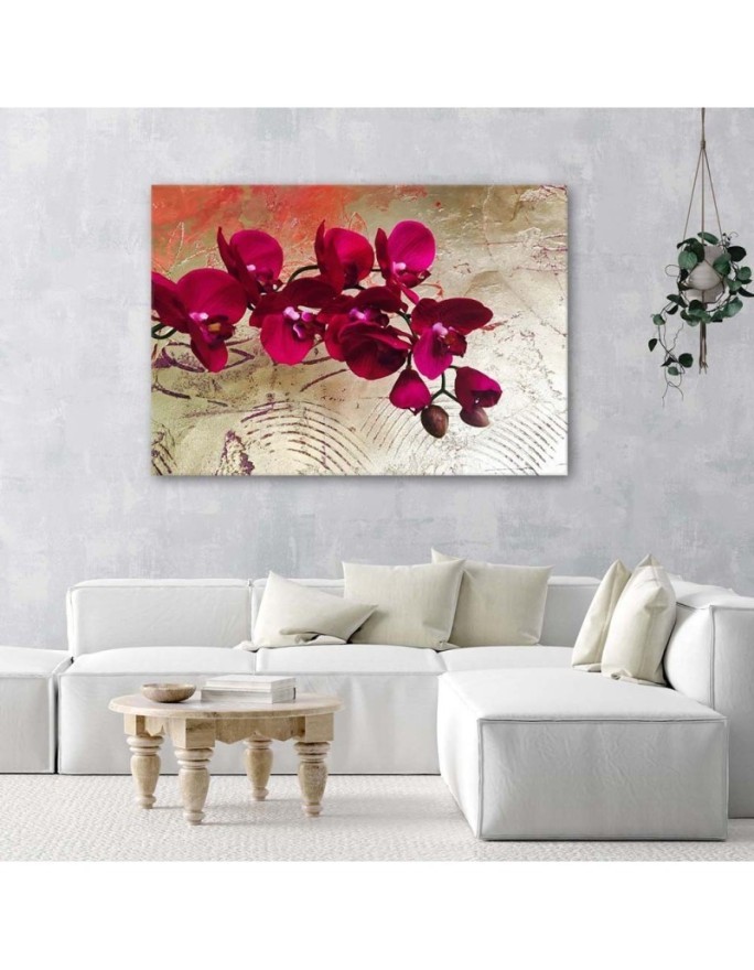 Red orchids Canvas prints - A painting for the living room | FEEBY