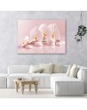 Wall art painting - Zen orchids in powder pink | FEEBY