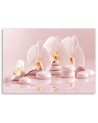 Wall art painting - Zen orchids in powder pink | FEEBY