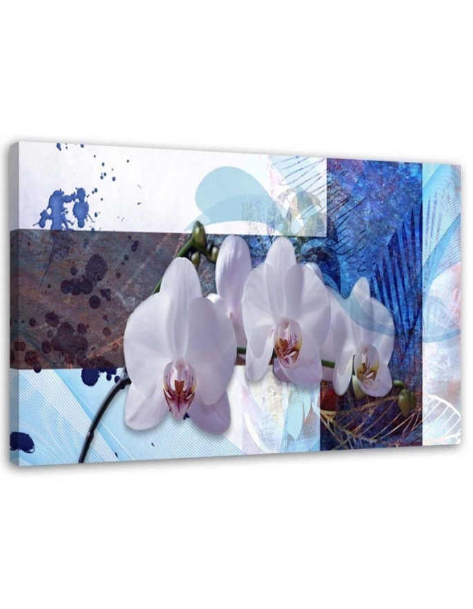 Canvas wall art painting - Blue orchid composition | FEEBY