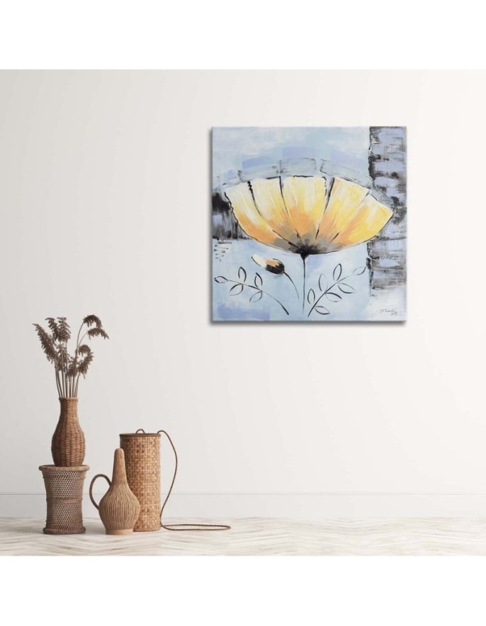 Canvas prints for bedroom - Yellow flower shabby chic | FEEBY