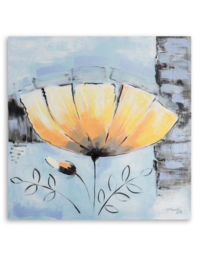 Canvas prints for bedroom - Yellow flower shabby chic | FEEBY