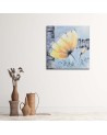 Canvas prints as hand-painted - Yellow flower shabby chic | FEEBY