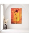 Lone poppy flower - Modern Canvas painting for living room | FEEBY