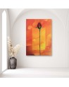 Red rose on orange background - Canvas painting | FEEBY