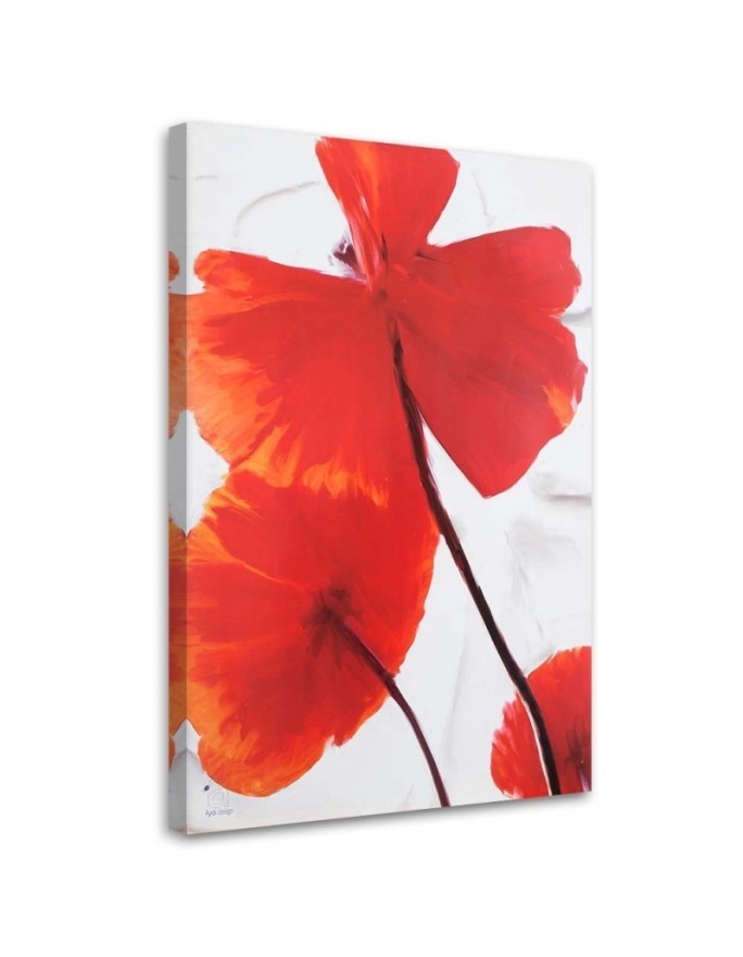 Red poppies on a light background - Canvas prints as hand painted | FEEBY