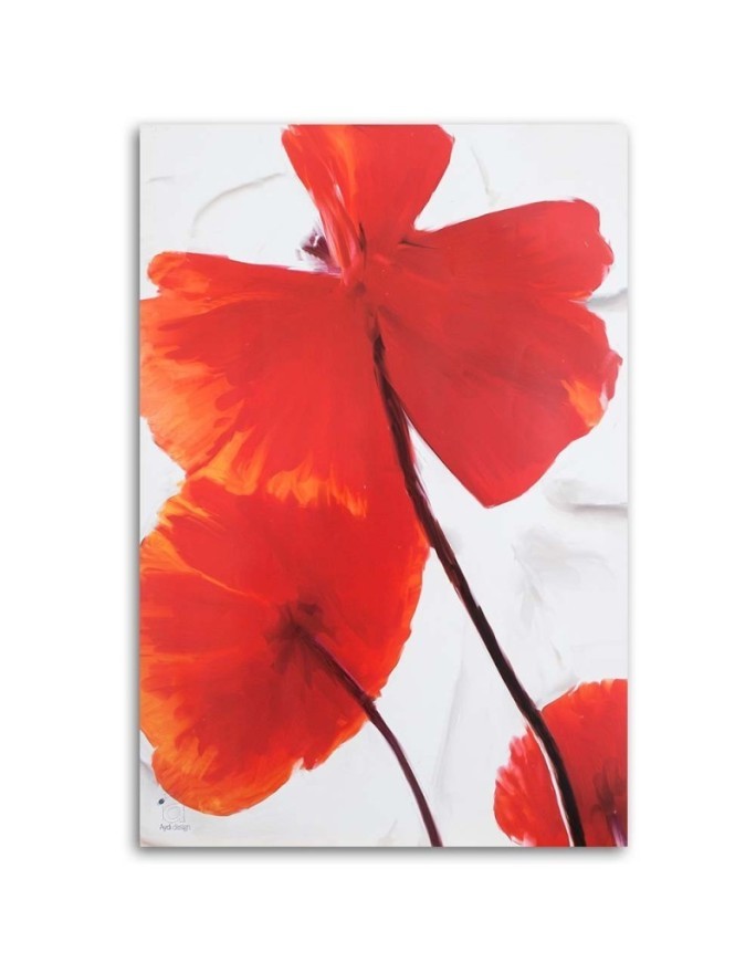Red poppies on a light background - Canvas prints as hand painted | FEEBY