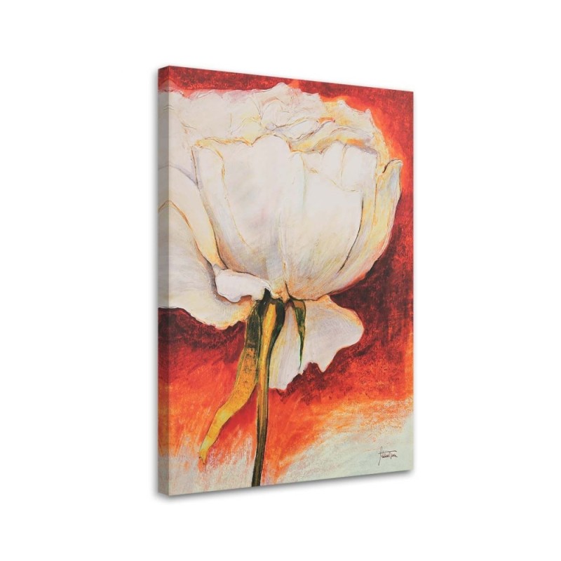 White peonies hand-painted - Hand-painted painting | FEEBY