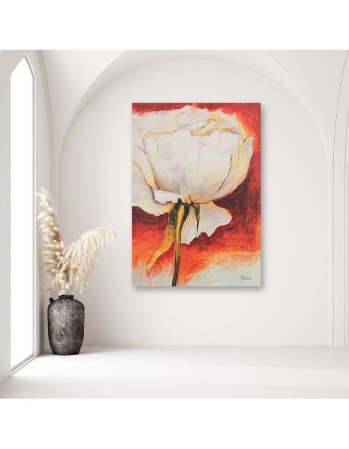 White peonies hand-painted - Hand-painted painting | FEEBY