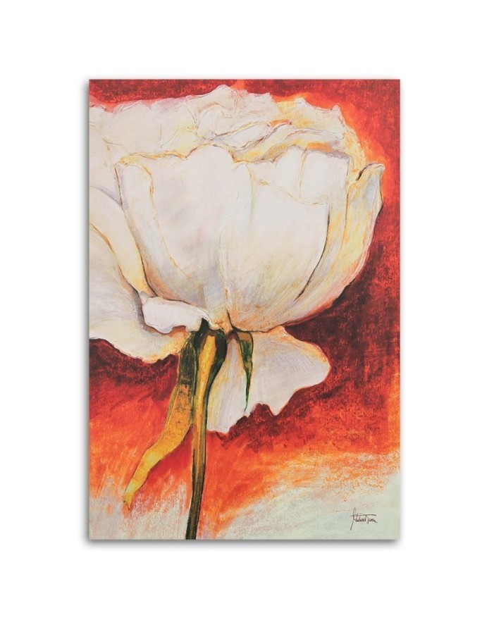 White peonies hand-painted - Hand-painted painting | FEEBY