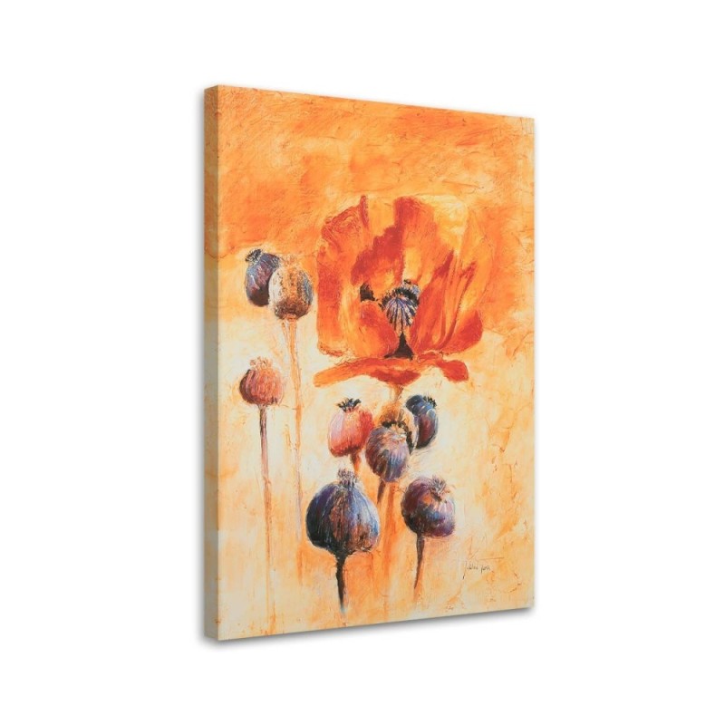 Hand-painted poppies in bloom - Hand-painted painting | FEEBY