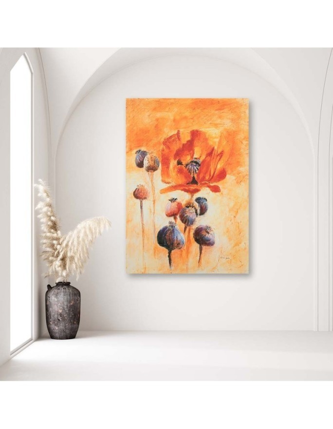 Hand-painted poppies in bloom - Hand-painted painting | FEEBY