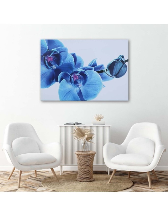 Blue orchid flowers - Canvas art painting | FEEBY