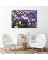 Spring crocuses on the meadow - Canvas painting | FEEBY
