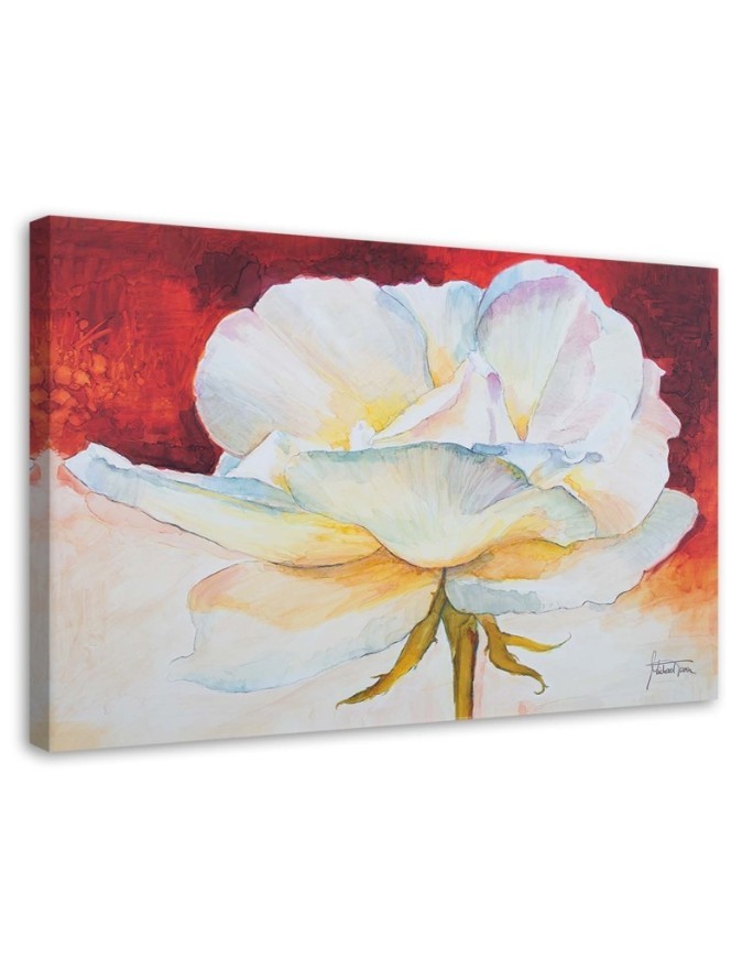 White peony flower - Hand-painted Canvas painting | FEEBY