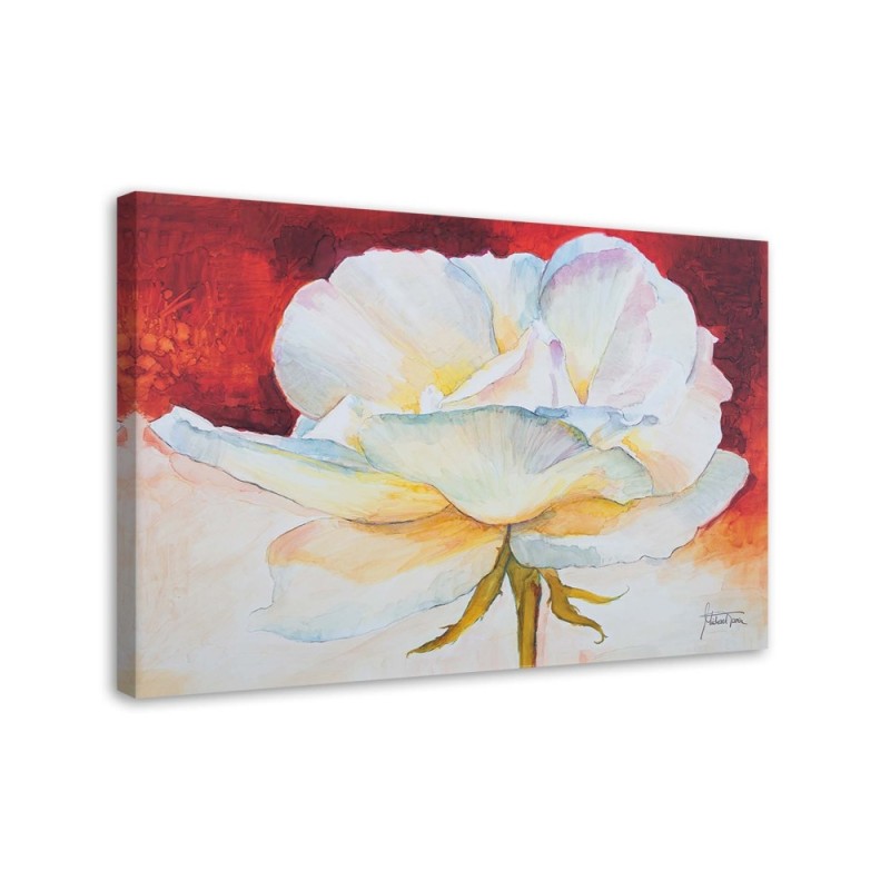 White peony flower - Hand-painted Canvas painting | FEEBY