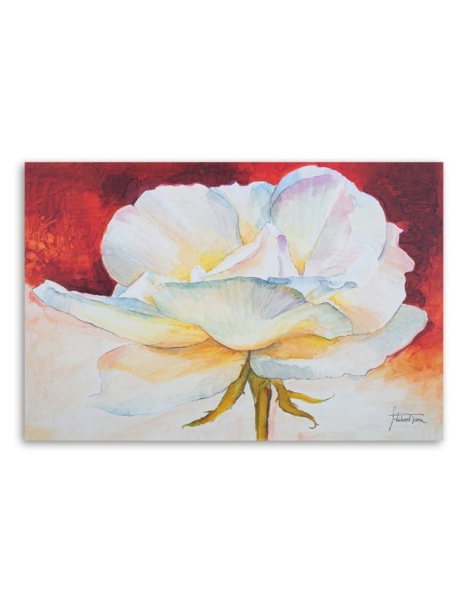 White peony flower - Hand-painted Canvas painting | FEEBY