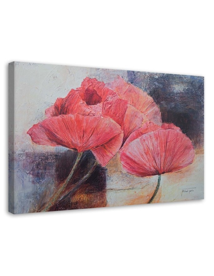 Red poppies nature flowers - Hand-painted Canvas painting | FEEBY