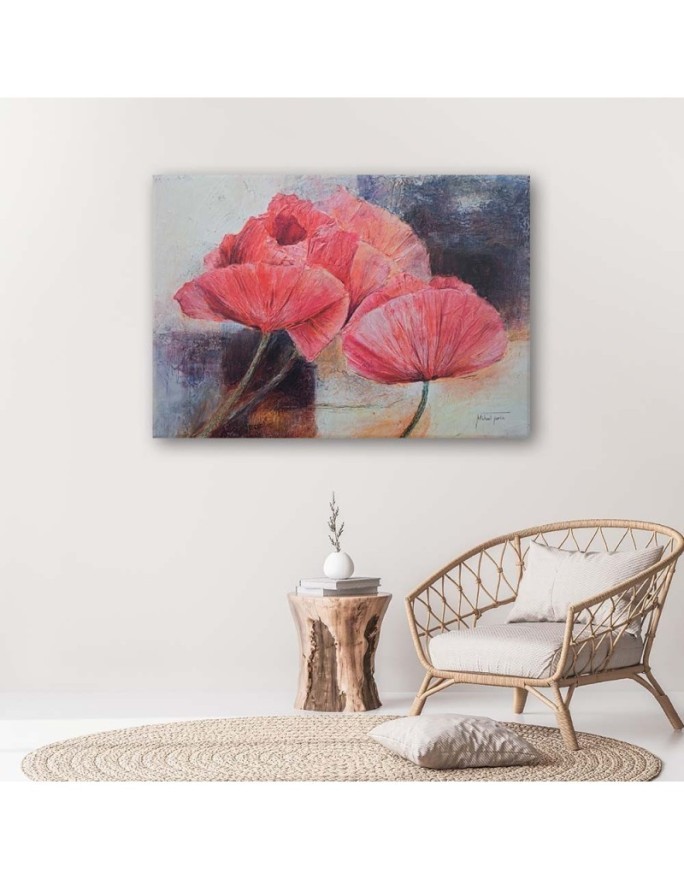 Red poppies nature flowers - Hand-painted Canvas painting | FEEBY