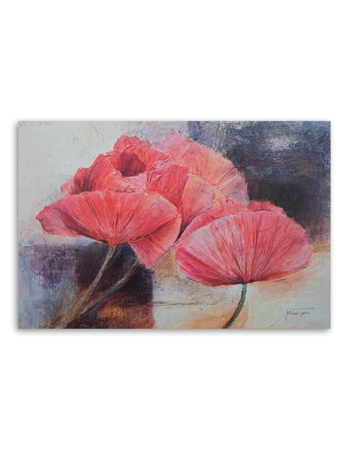 Red poppies nature flowers - Hand-painted Canvas painting | FEEBY