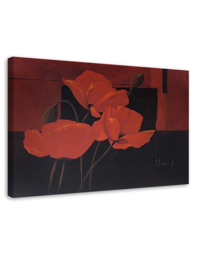 Field red poppies - Hand-painted Canvas painting | FEEBY