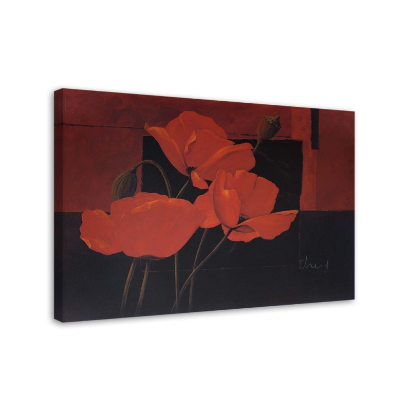 Field red poppies - Hand-painted Canvas painting | FEEBY