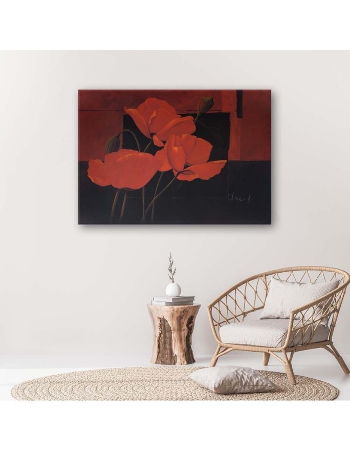 Field red poppies - Hand-painted Canvas painting | FEEBY
