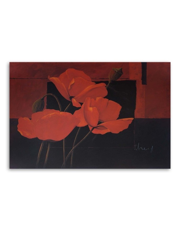 Field red poppies - Hand-painted Canvas painting | FEEBY
