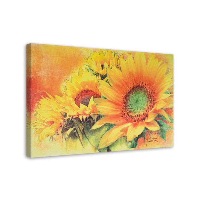 Canvas prints for living room - Painted sunflowers | FEEBY
