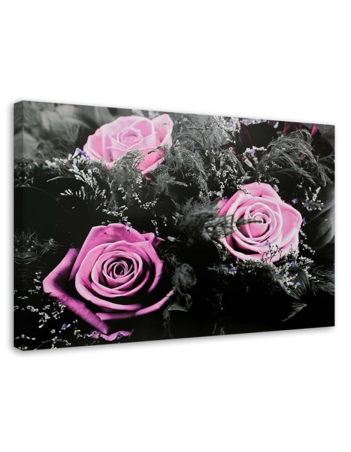 Canvas prints for living room - Pink rose flowers | FEEBY