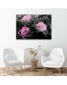 Canvas prints for living room - Pink rose flowers | FEEBY