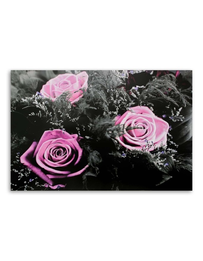 Canvas prints for living room - Pink rose flowers | FEEBY