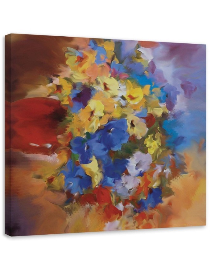 Hand-painted Canvas prints - Colourful flowers on a meadow | FEEBY