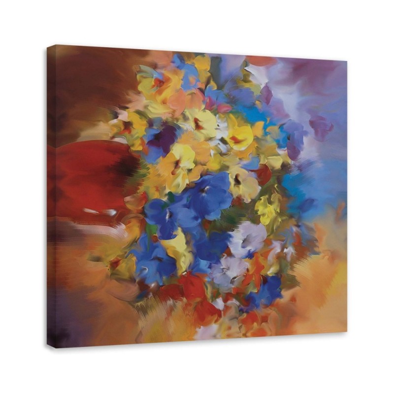 Hand-painted Canvas prints - Colourful flowers on a meadow | FEEBY