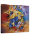 Hand-painted Canvas prints - Colourful flowers on a meadow | FEEBY